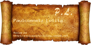 Paulcsenetz Lolita névjegykártya